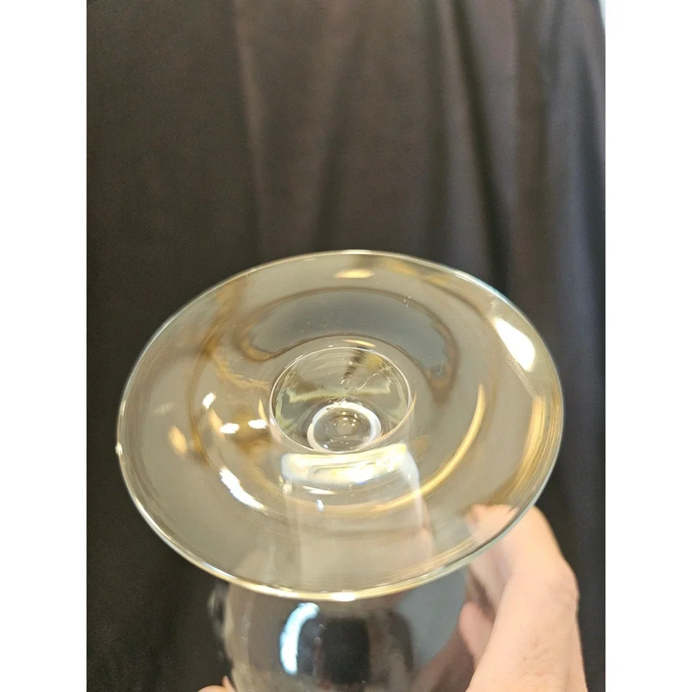 Set of 5 Vintage Monogrammed R Etched Glass Cocktail Beer Stemmed‎ Glasses